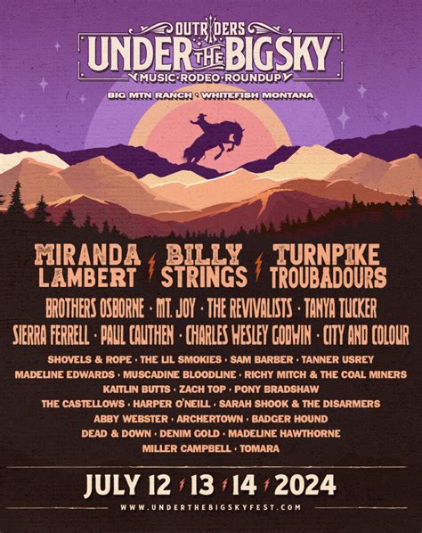 Under the big sky 2024 - Subscribe for the latest updates on shows, festivals, and get exclusive access to pre-sale events. 